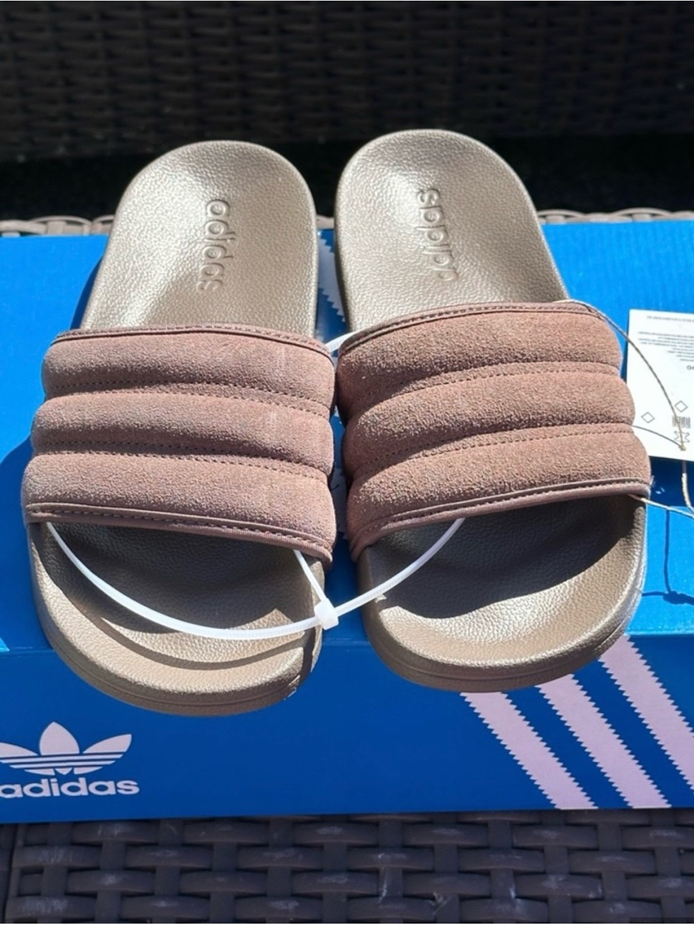 NWT Adidas Women's Brown Slide Sandals size 7